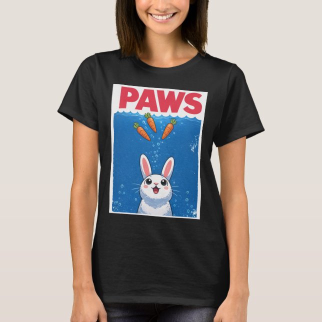 T-shirt Requin lapin drôle PAWS (Devant)
