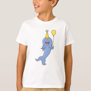 T-shirt Requin mignon avec le ballon d'anniversaire