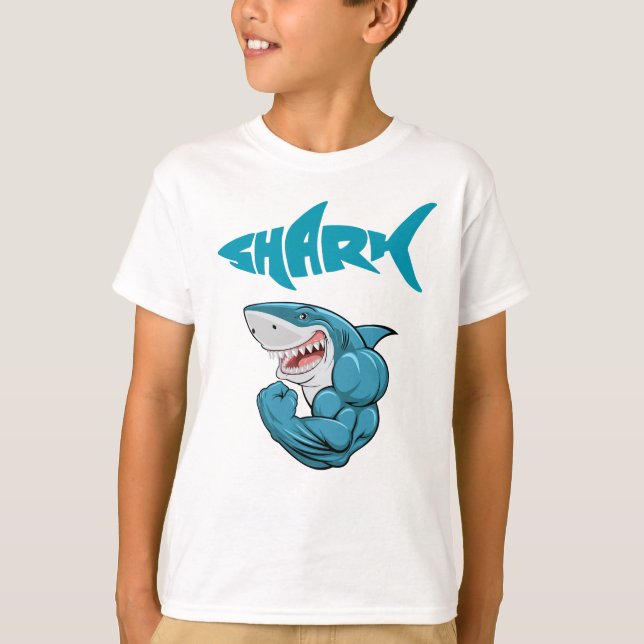 T-shirt requin musculaire (Devant)
