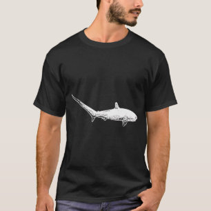 T-shirt Requin Pèlerin Épais Imprimé Blanc