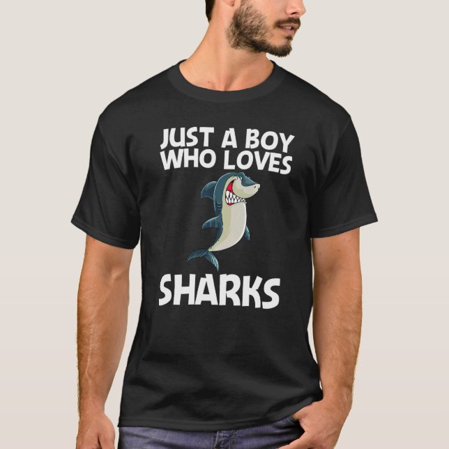 T-shirt Requin pour garçons Enfants Requin blanc (Devant)