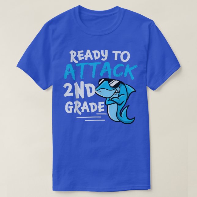 T-shirt Requin prêt à attaquer les garçons de requin de 2e (Design devant)