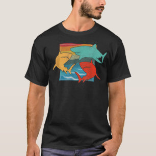 T-shirt Requins Poisson Vintage Pêche Grand Requin Retro