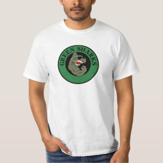 T-shirt requins verts chemise vert foncé contour
