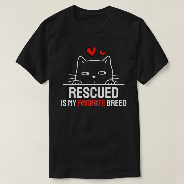 T-shirt Rescued Is My Favorite Breed (Design devant)