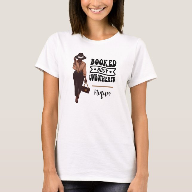T-shirt Réservé Occupé Non embêté Personnalisé Melanin Gir (Devant)