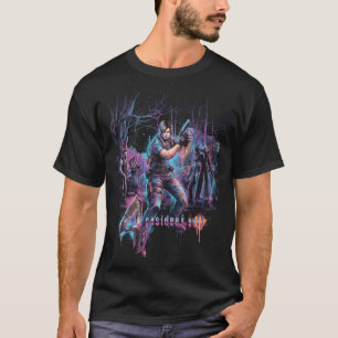 T-shirt Resident Evil 4 Leon s Kennedy Zombie Boîte Rétro 