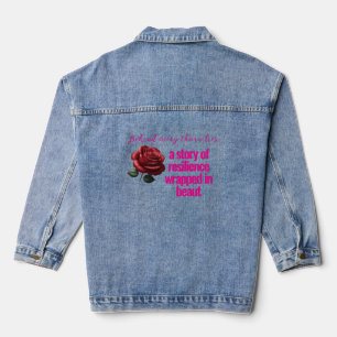 T-Shirt "Resilience in Bloom – Rose Quote Tee" Denim Jacket