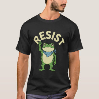 T-shirt Resist Frog Illustration T-Shirt, Cute Protest Fro