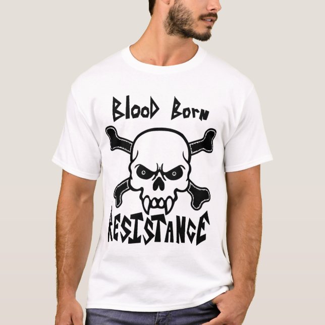 T-shirt Résistance-Victoire soutenue par sang ou Valhöll (Devant)