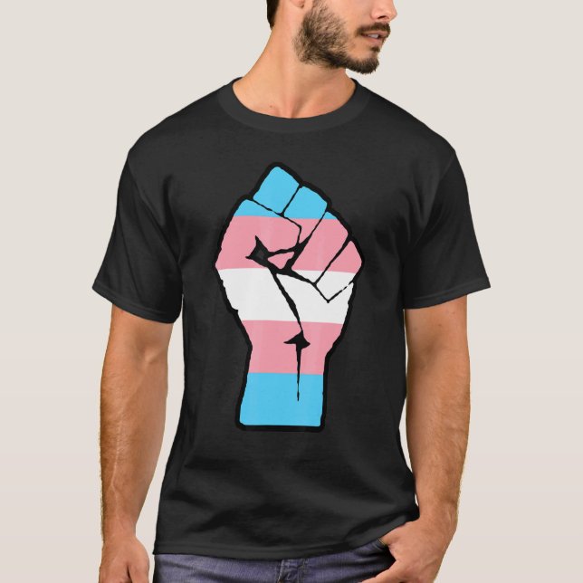 T-shirt Résiste à la première transgenre Drapeau Transgenr (Devant)