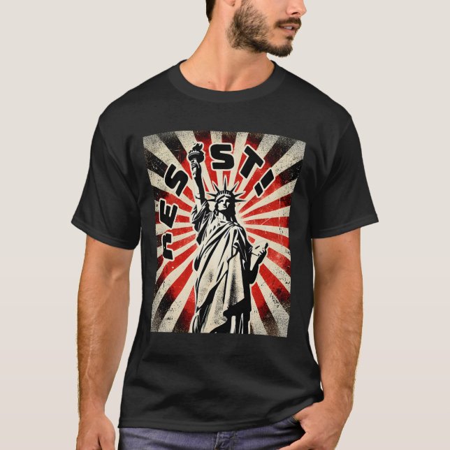 T-shirt Résister À La Statue De La Liberté Résister À L'Ac (Devant)