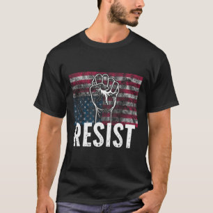 T-shirt Résister Drapeau Américain Renversé en détresse Ét
