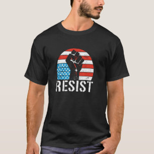 T-shirt Résister Drapeau Américain USA à l'envers en détre