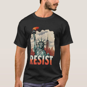 T-shirt Résister Statue de la Liberté Activisme Vintage Ré