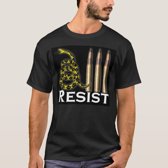 T-shirt Résistez au noir de serpent de (Devant)