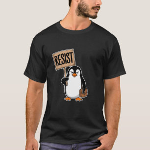 T-shirt Résistez Aux Manchots Rétro Drôle Vintage Hommes F