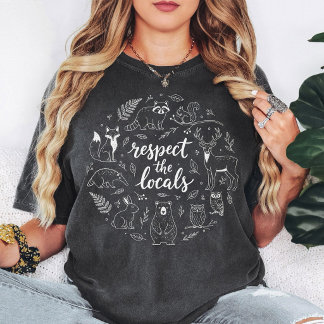 T-shirt Respect the Locals Woodland Animals Circle Design