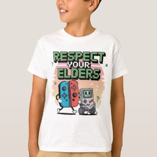 T-shirt Respect Your Elders Gaming Control Retro Funny Gam