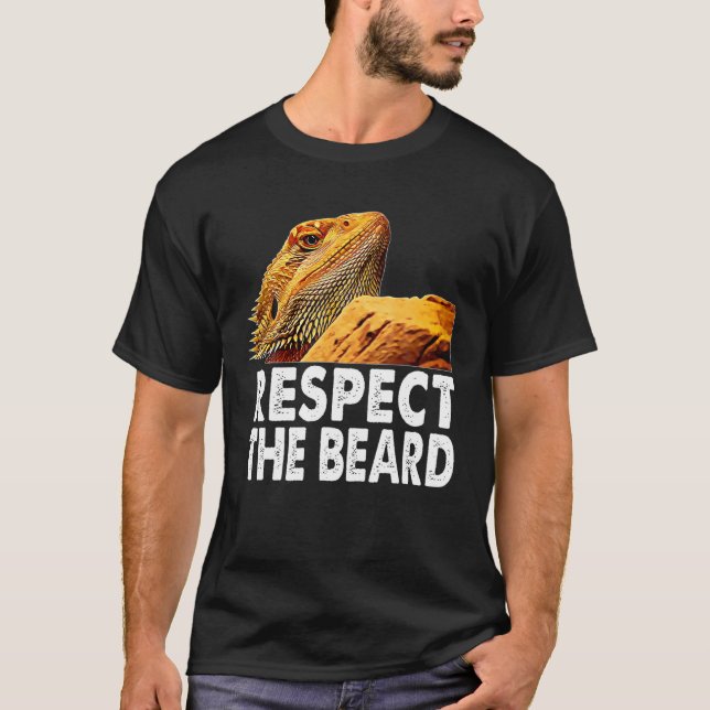 T-shirt Respectez La Barbe Drôle Dragon Lizard Owne (Devant)