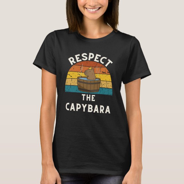 T-shirt Respectez La Blague Animale Capybara Rodent (Devant)