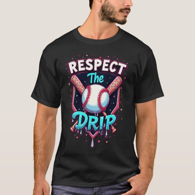 T-shirt Respectez La Drip Funny Baseball Ice Cream Driam (Devant)
