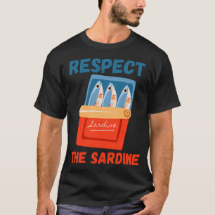 T-shirt Respectez La Sardine Drôle Rétro Poisson Mème Conc
