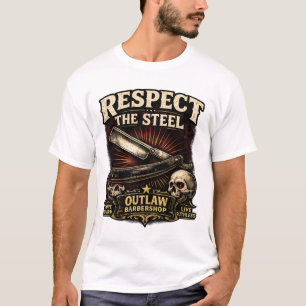T-shirt Respectez l'Acier – Conception de Rasoir Droit