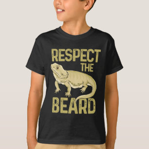 T-shirt Respectez l'animal barbu de reptile de dragon de