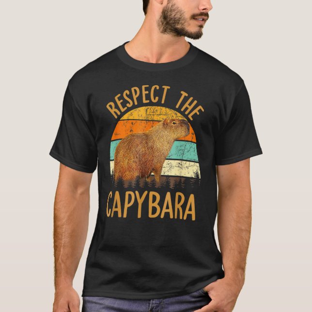 T-shirt Respectez L'Animal Capybara Drôle Capybara Lover (Devant)