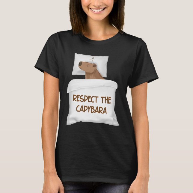 T-shirt Respectez Le Capybara Official Sleep Nightgown Sle (Devant)