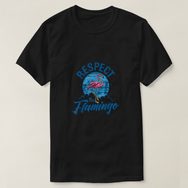 T-shirt Respectez Le Flamant rose, Animal Drôle Pour Homme (Design devant)