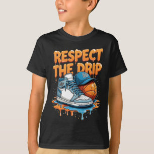 T-shirt Respectez le style de rue des baskets avec Drip Sn