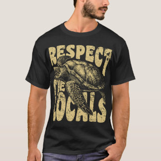 T-shirt Respectez les autochtones Tortue de mer Vintage