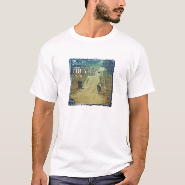 T-shirt Respire, Kalona Iowa Amish Buggies et vélos (Devant)