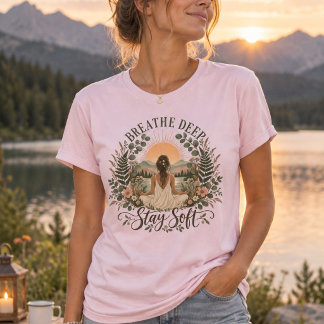 T-shirt Respirez profondément, restez doux | Botanique de 