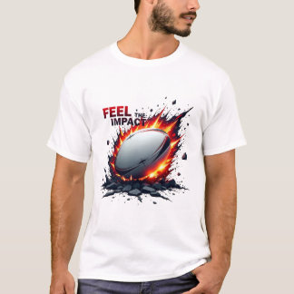 T-shirt Ressentez l'Impact – Graphisme de ballon de rugby