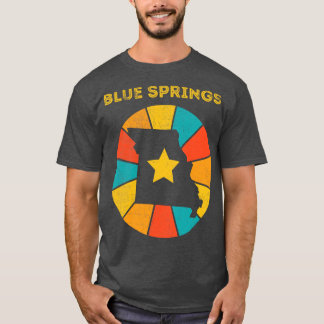 T-shirt Ressorts bleus Missouri Souvenir Vintage en détres