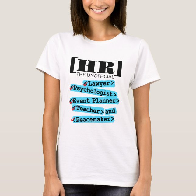 T-shirt Ressources humaines RH non officielles amusantes (Devant)