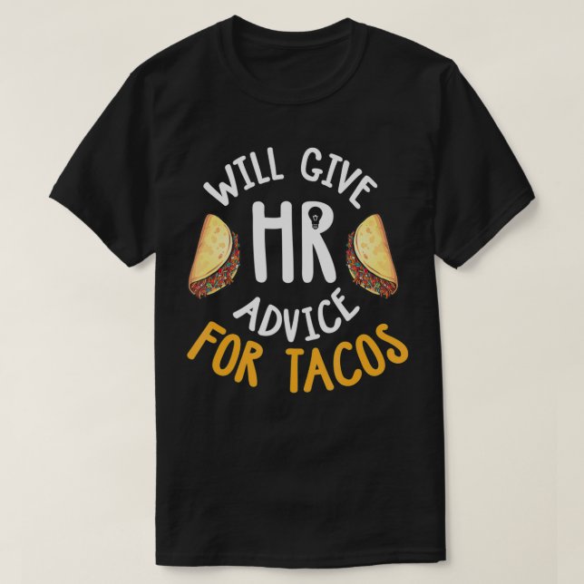 T-shirt Ressources humaines Shirt Funny HR Taco Lover HR D (Design devant)