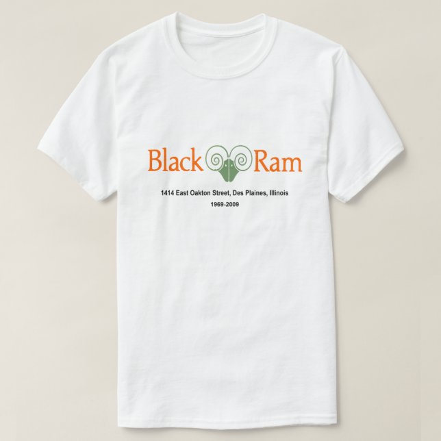 T-shirt Restaurant Black Ram, Des Plaines, Illinois (Design devant)