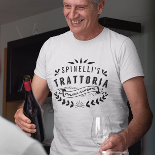 T-shirt Restaurant italien Trattoria personnalisé Logo