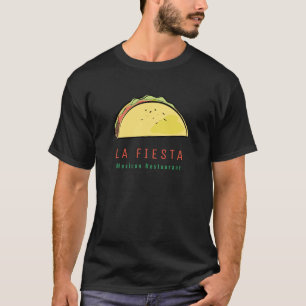 T-shirt Restaurant Mexicain Taco Moderne Noir Entreprise