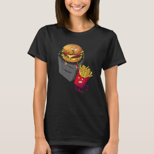T-shirt Restauration Rapide En Pocket Fries Burger Pommes