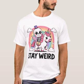 T-shirt rester squelette bizarre licorne