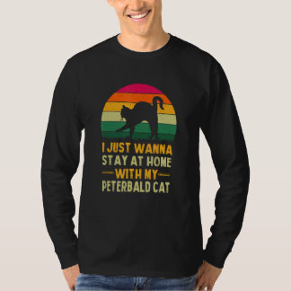 T-shirt Restez à la maison avec mon Peterbald Chat Funny C
