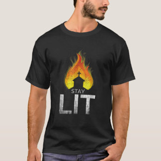 T-shirt Restez allumés Église brûlante occulte Sorcellerie