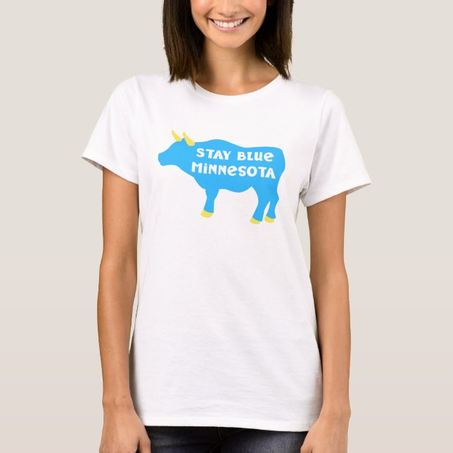 T-shirt Restez bleu Minnesota Babe l'Ox bleu (Devant)