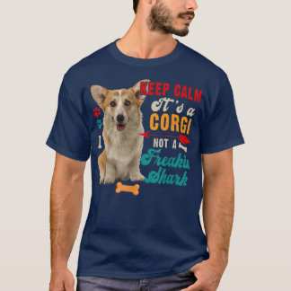 T-shirt Restez Calme C'Est Un Corgi Pas Un Requin Drôle Co