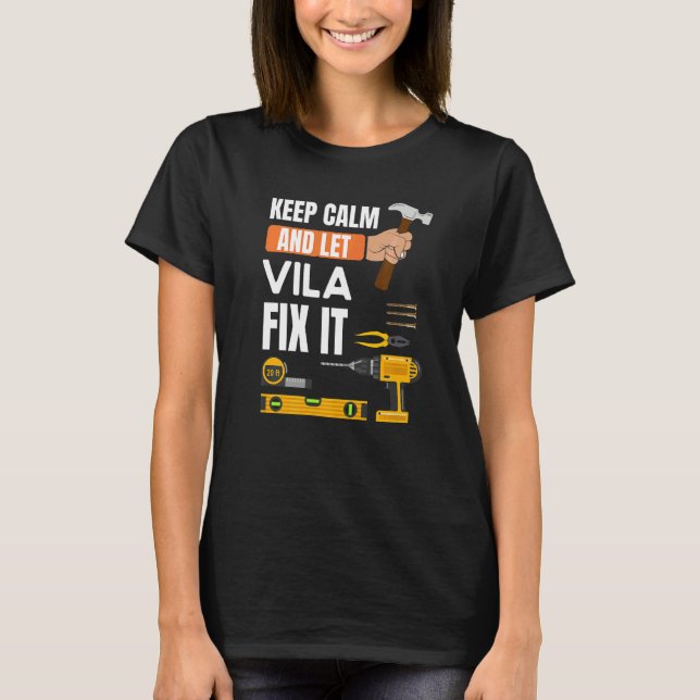 T-shirt Restez Calme Et Laissez Vila Corriger Il Handyman  (Devant)